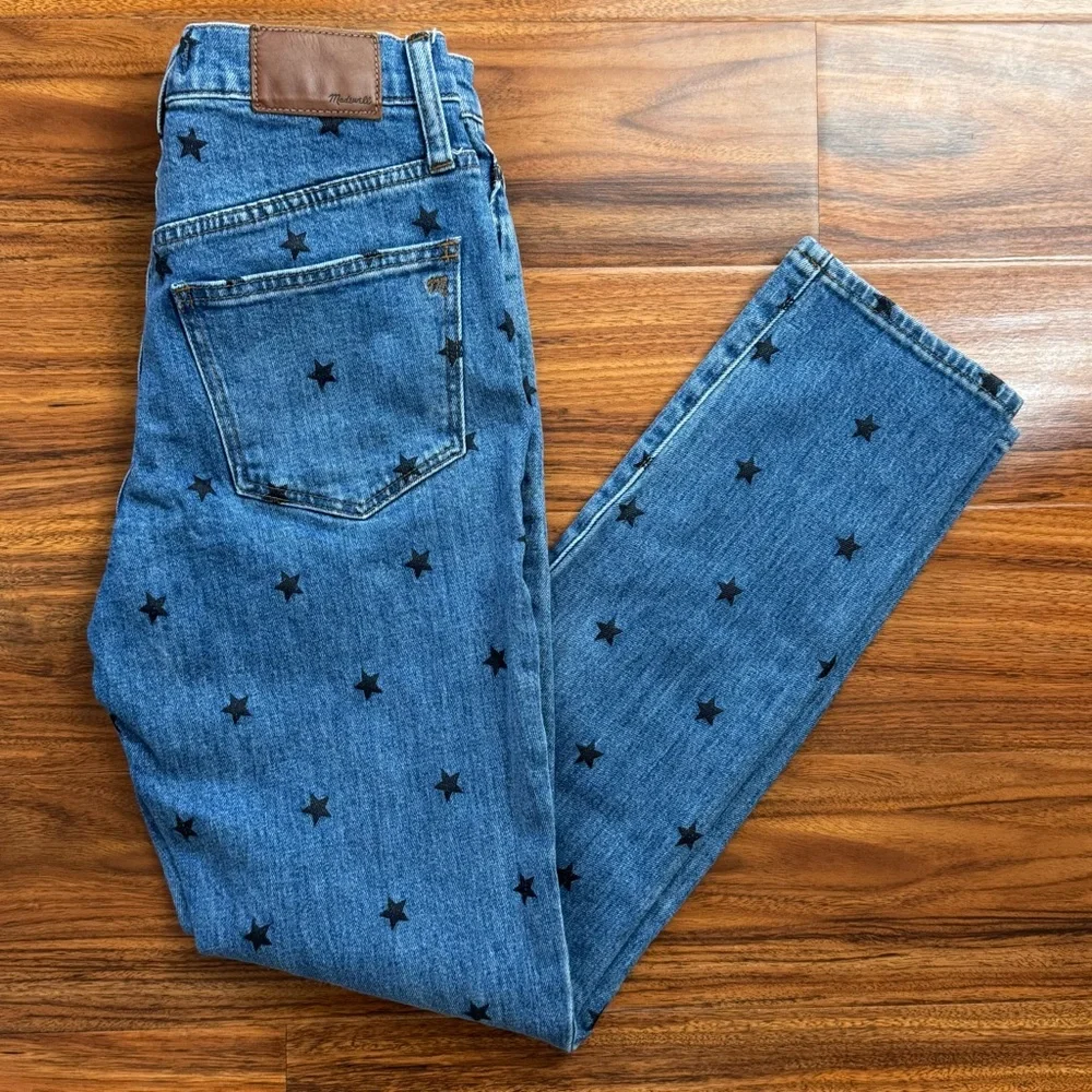Madewell The High Rise Slim Boy Jean Starry Night Stars Denim Jeans Size 23 - Picture 2 of 8